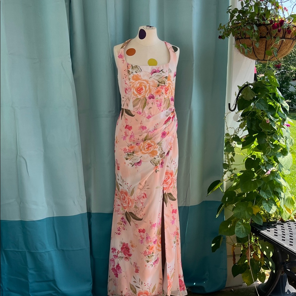 Floral Pink Maxi Dress by Azazie